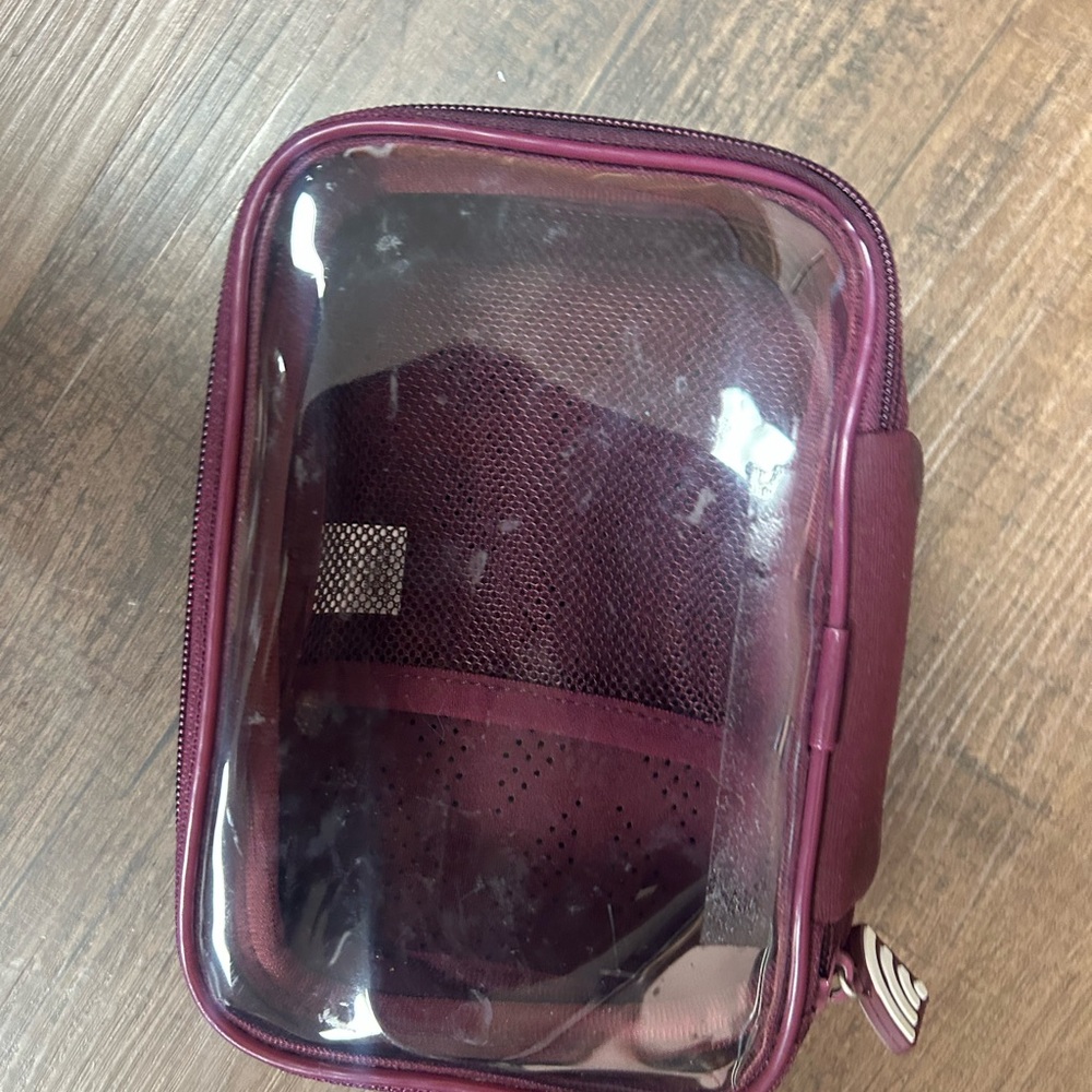 Burgundy Transparent Tech pouch